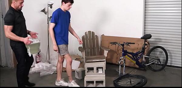  Twink Step Son And His Step Dad Fuck While Fixing Flat Bike Tire
